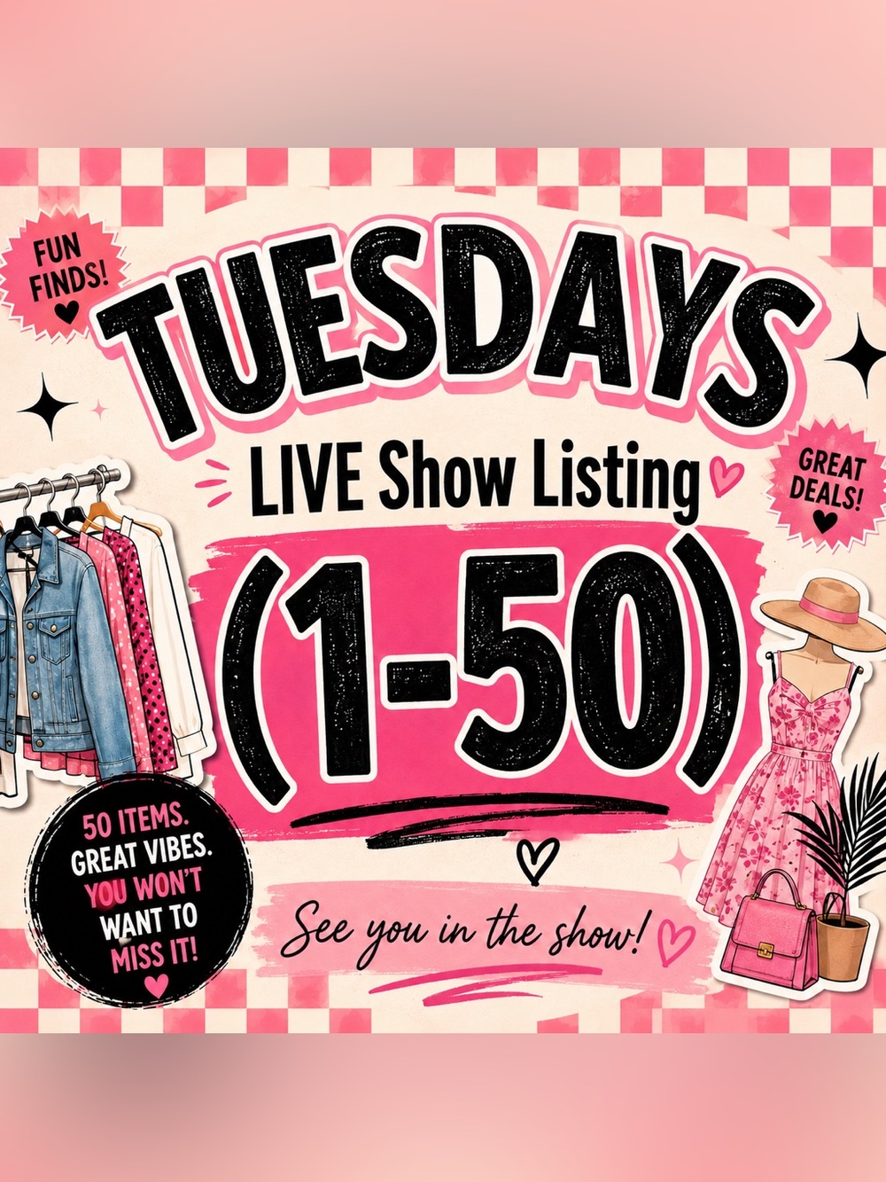 Tuesdays Live Show Listing 1-50